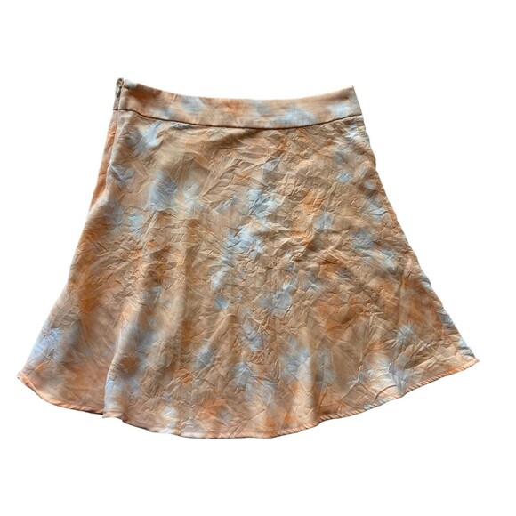 Free People Womens Martine Flirt Tie Dye Skirt Size 6 Peach Front Slit A-line - Picture 4 of 15